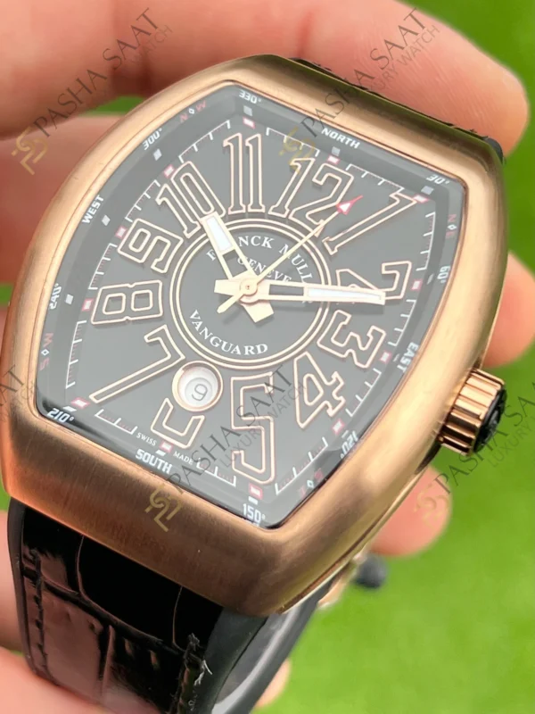 Franck Muller Vanguard Rose Gold Siyah Kadran Superclone Saat 2