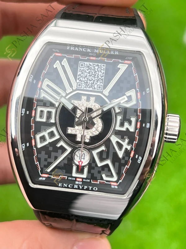 Eta Saat - Pasha Saat Franck Muller Vanguard V45 Çelik Kasa Bitcoin Encrypto Superclone Saat