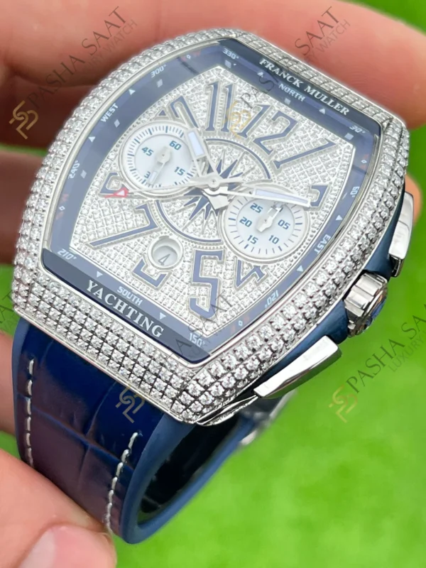 Franck Muller Yachting Chronograph Ta l Kasa Mavi Kordon Superclone Saat 2