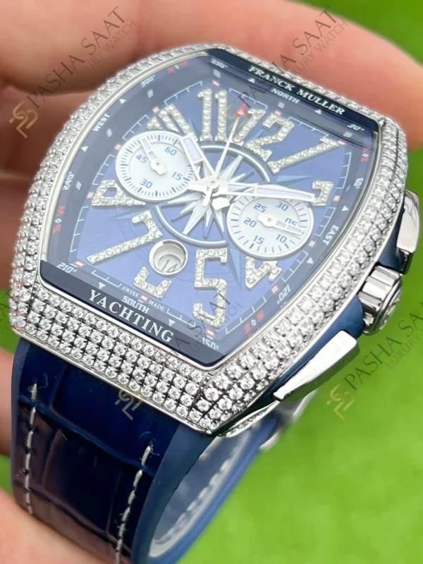 Franck Muller Yachting Chronograph Ta l Mavi Kordon Superclone Saat 2