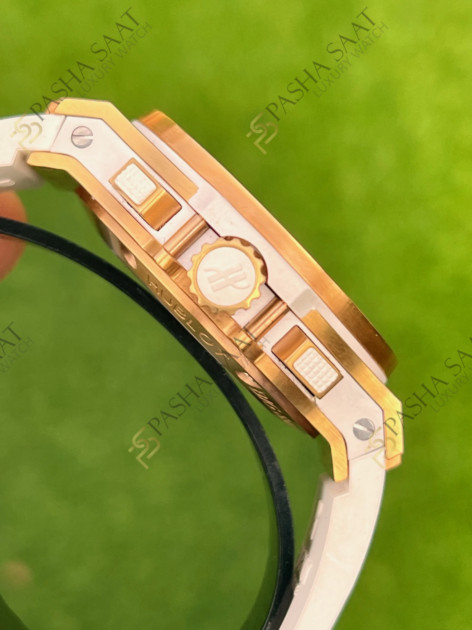 Hublot Big Bang Cronograph Rose Gold Beyaz Kadran Beyaz Kordon Superclone Hublot Big Bang Cronograph Rose Gold Beyaz Kadran Beyaz Kordon Superclone - Görsel 4