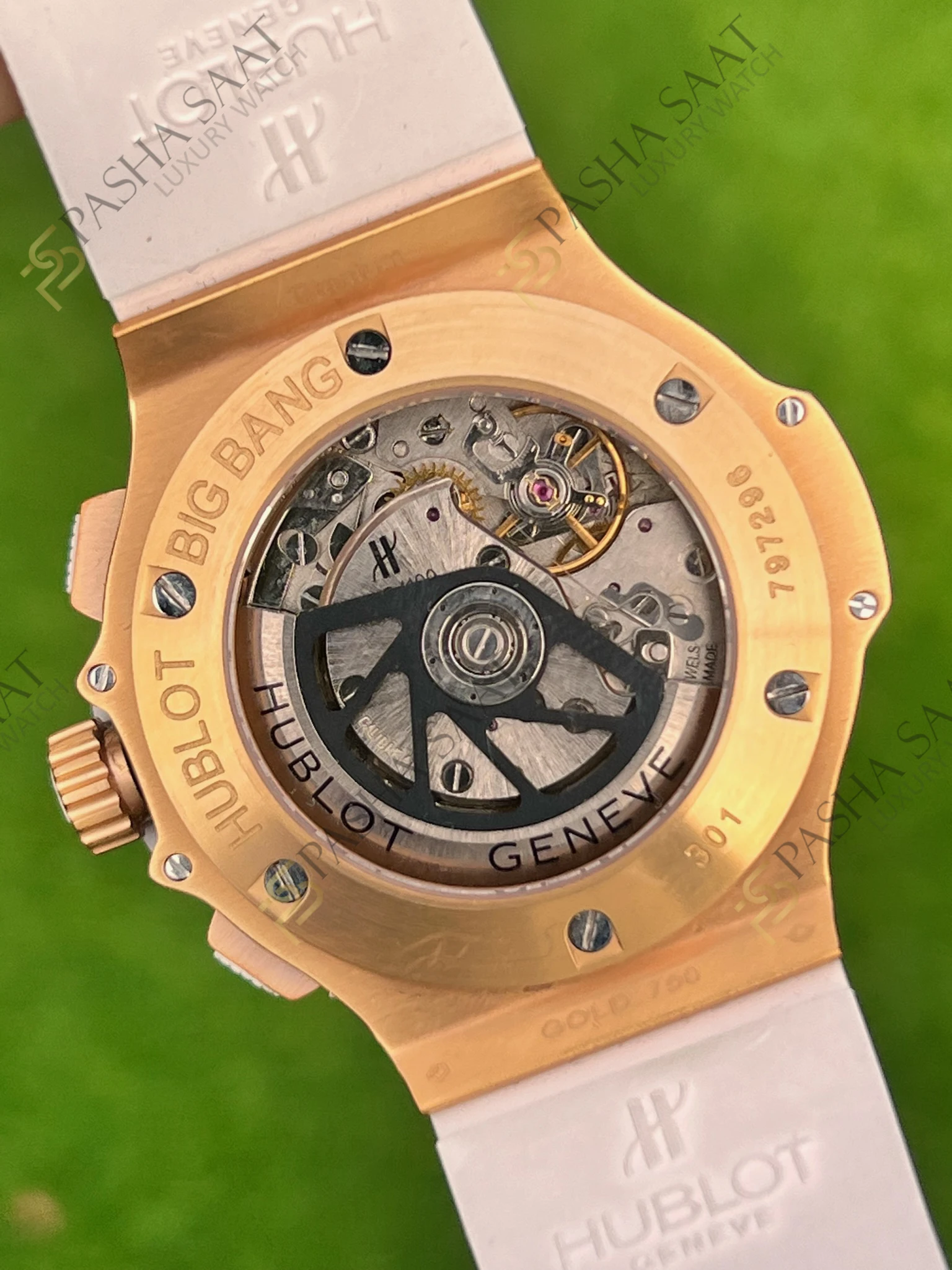 Hublot Big Bang Cronograph Rose Gold Beyaz Kadran Beyaz Kordon Superclone Hublot Big Bang Cronograph Rose Gold Beyaz Kadran Beyaz Kordon Superclone - Görsel 6