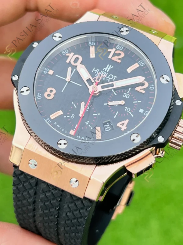 Hublot Big Bang Rose Kasa Siyah Seramik Bezel Superclone Saat 2