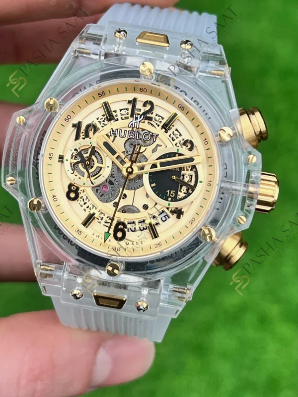Eta Saat - Pasha Saat Hublot Big Bang Safir Kasa Sarı Kadran Krono Eta Saat