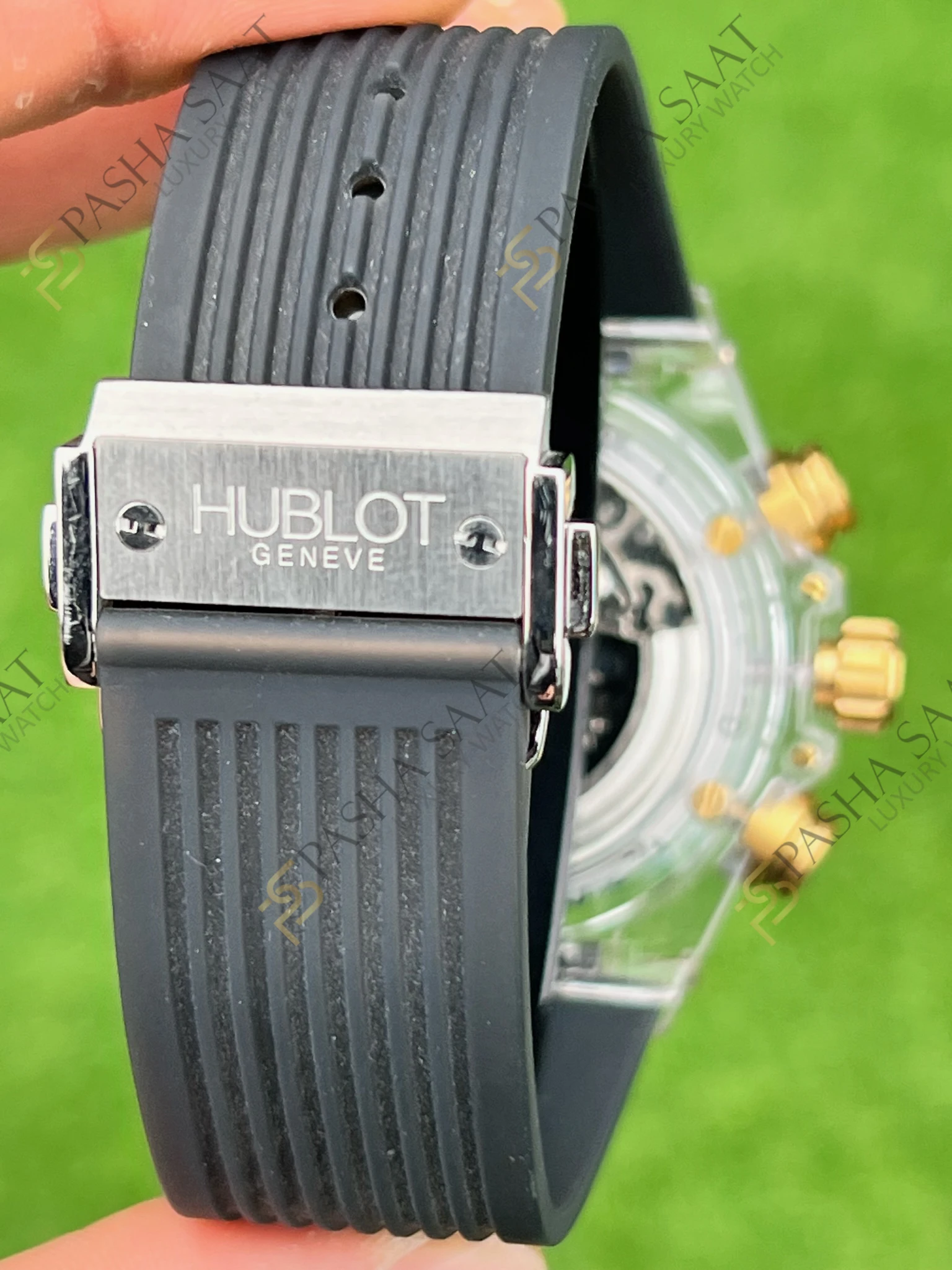 Hublot Big Bang Safir Kasa Siyah Kadran Siyah Silikon Kordon Superclone Saat - Görsel 5