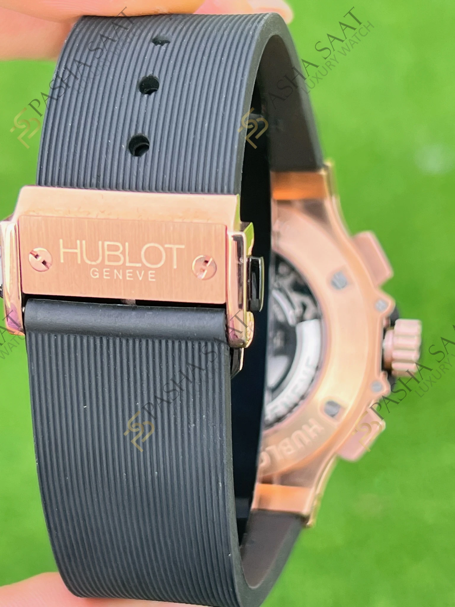 Hublot Big Bang Siyah Kadran Taşlı Kasa Rose Eta Saat - Görsel 5