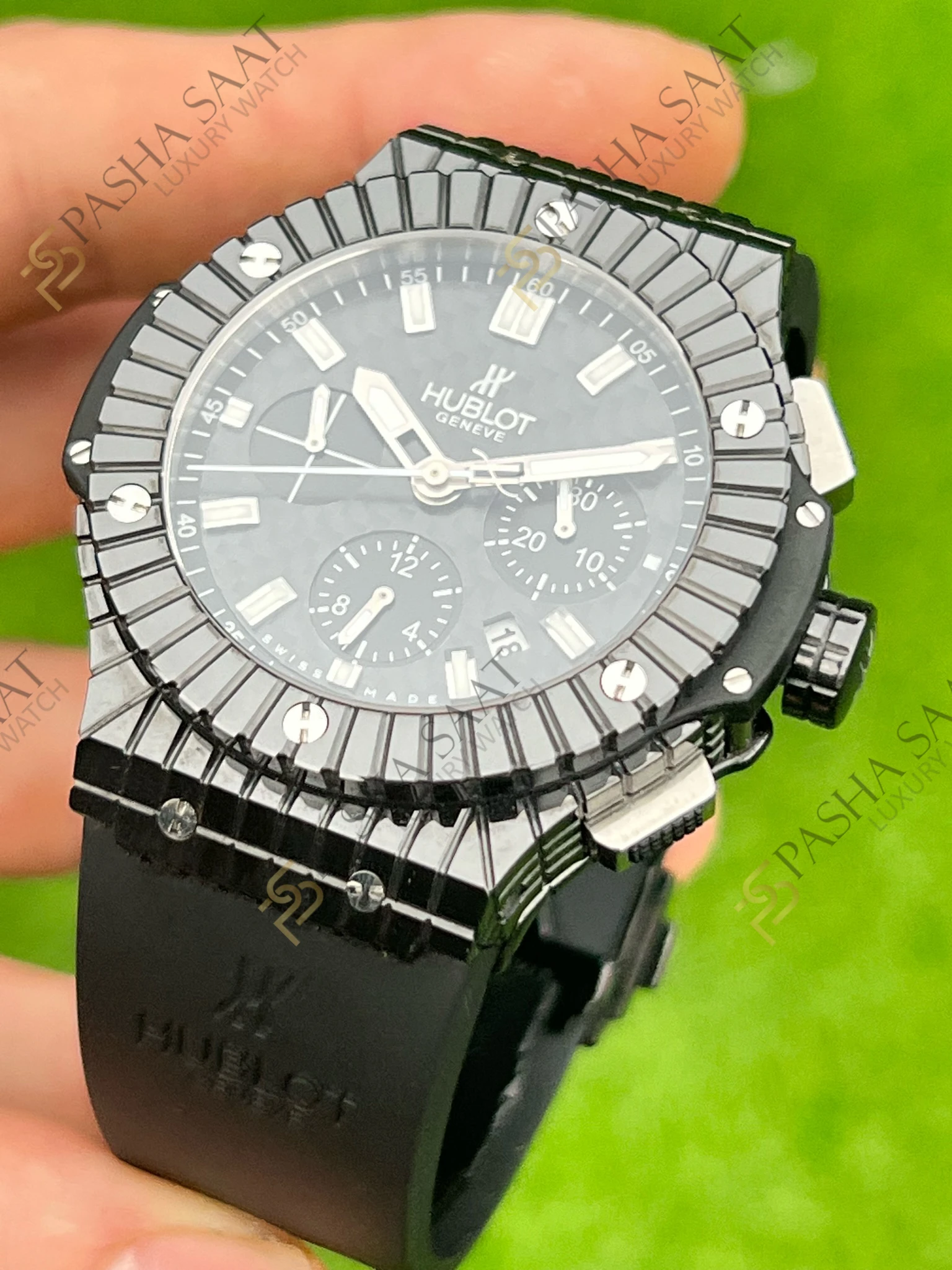 Hublot Big Bang Siyah Seramik Kauçuk Kordon Desenli Kadran Superclone Saat - Görsel 2