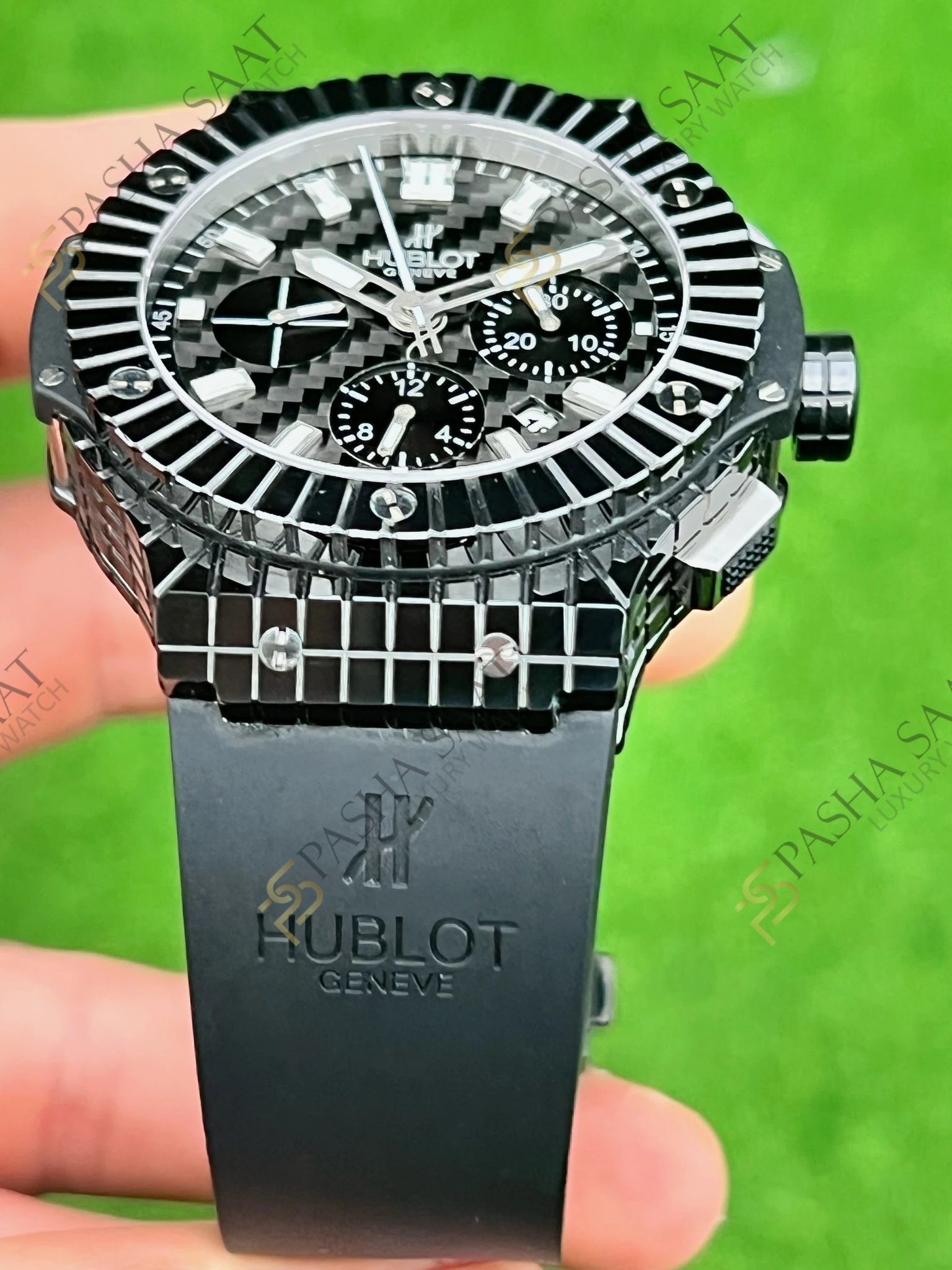 Hublot Big Bang Siyah Seramik Kauçuk Kordon Desenli Kadran Superclone Saat - Görsel 3
