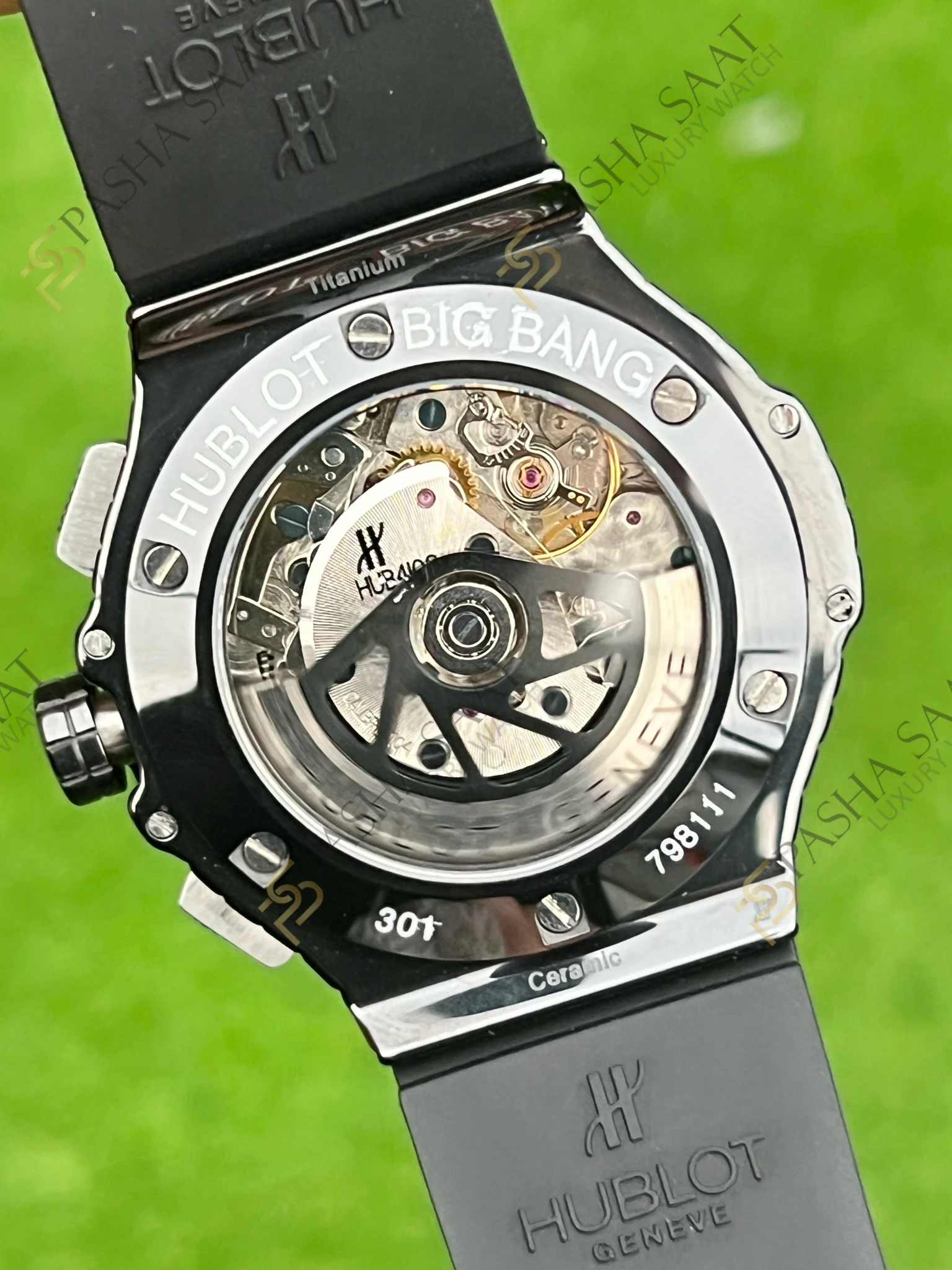 Hublot Big Bang Siyah Seramik Kauçuk Kordon Superclone Saat - Görsel 6