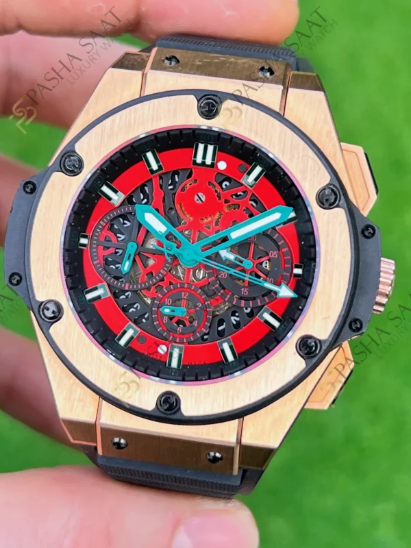Hublot Big Bang Unico Meksika Rose Gold Kırmızı Kadran Superclone Saat