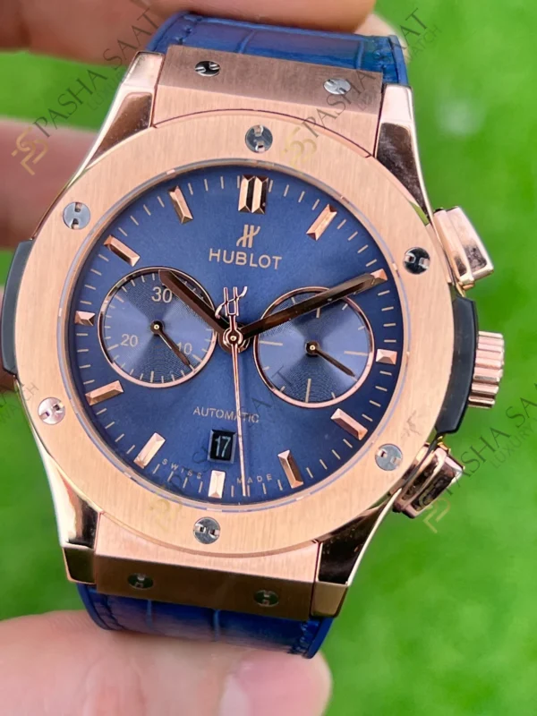 Hublot Classic Fusion Chrono Lacivert Kadran Rose Superclone Saat
