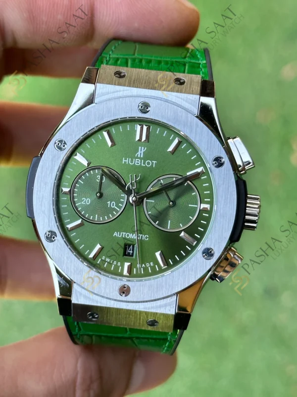 Hublot Classic Fusion Chronograph Yeşil Kadran Yeşil Kordon ETA
