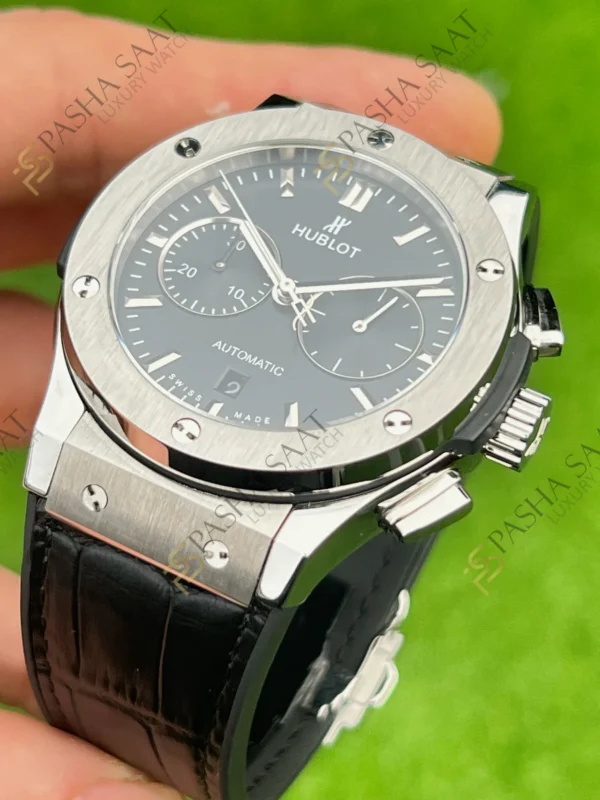 Hublot Classic Fusion Chronograph elik Kasa Siyah Kadran Superclone Saat 2