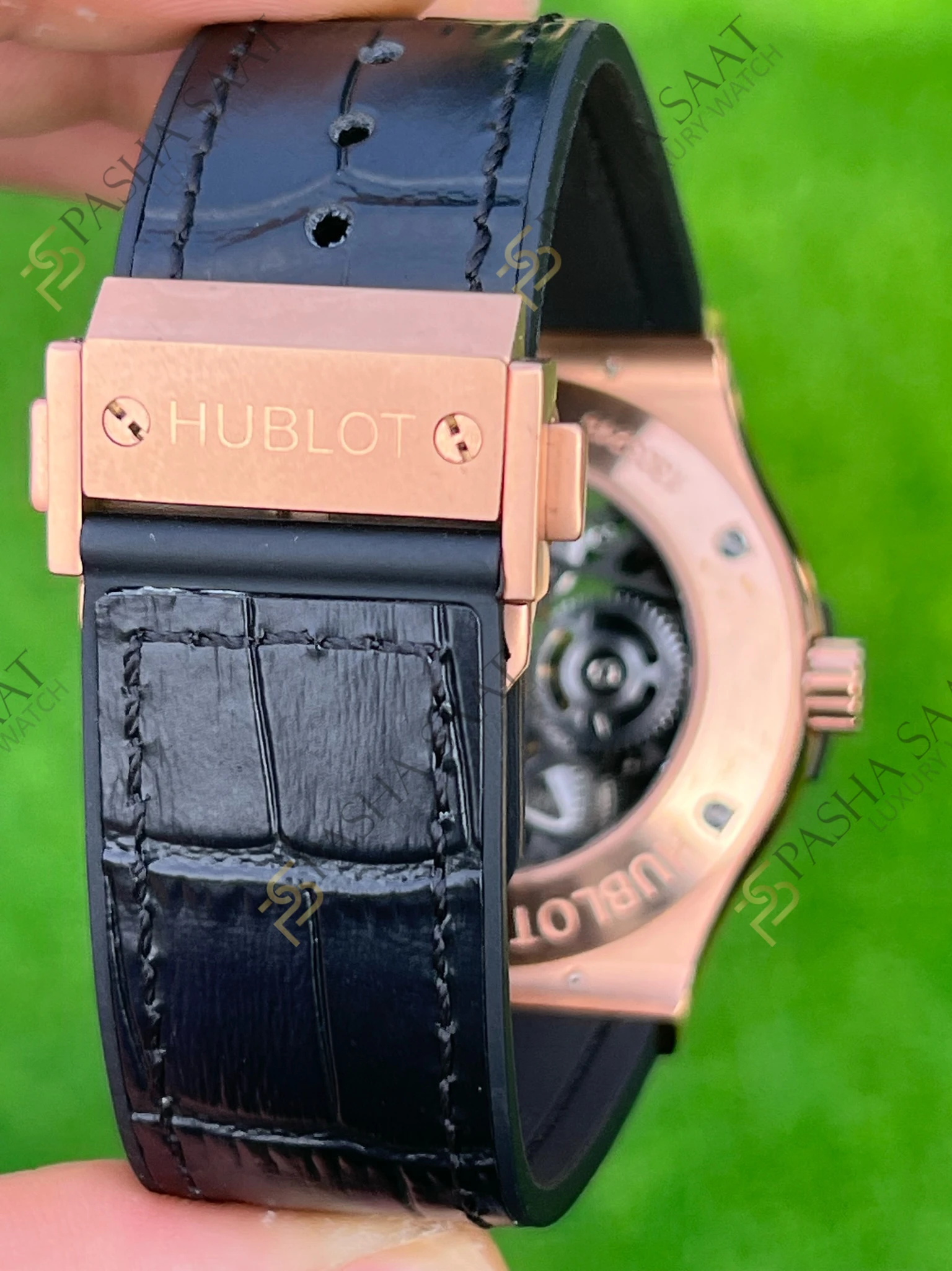 Hublot Classic Fusion Tourbillon Rose Gold Renk Siyah Kadran Superclone Saat - Görsel 5