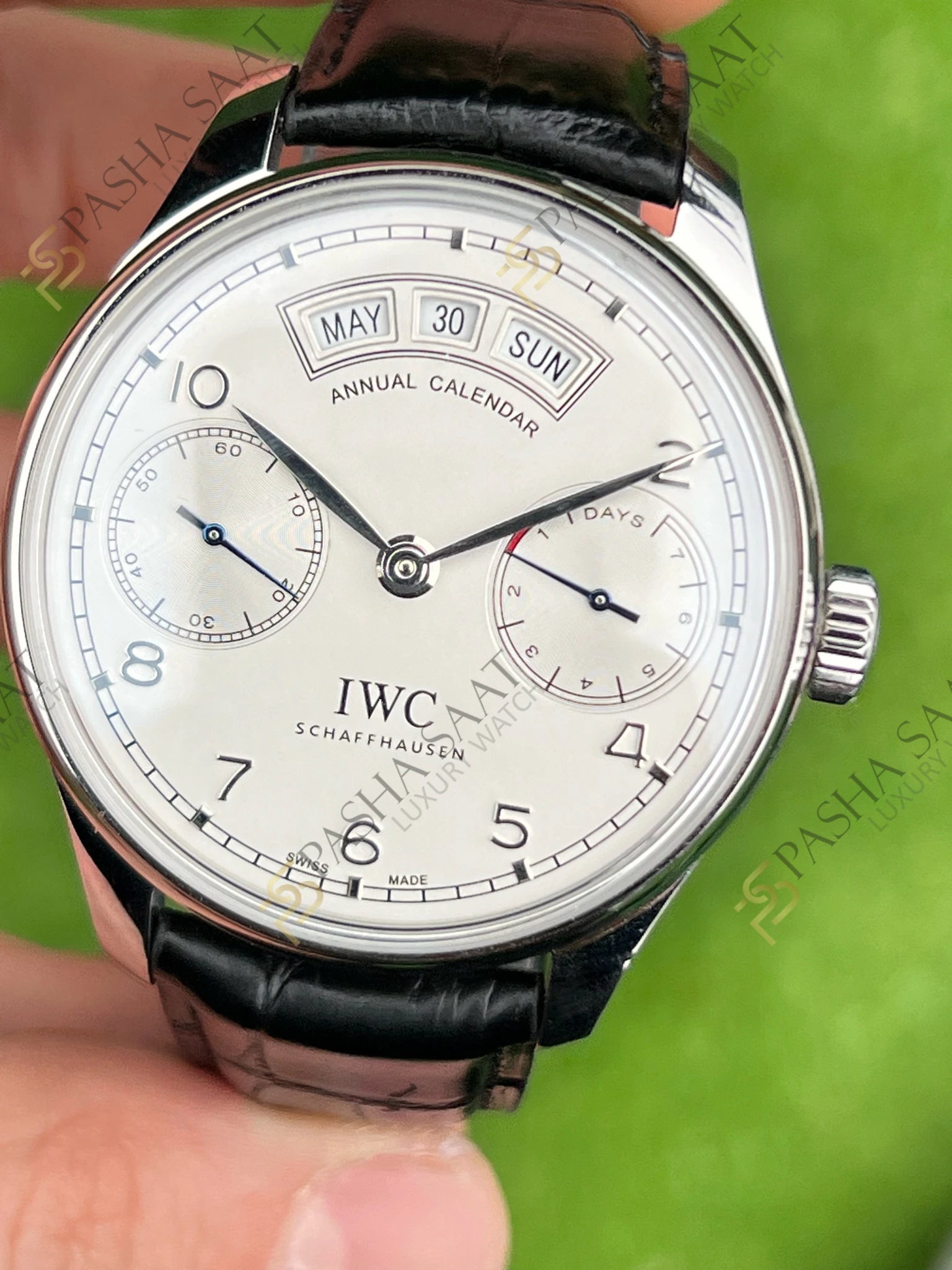 IWC Portugieser Annual Calendar Çelik Kasa Beyaz Kadran Superclone Saat