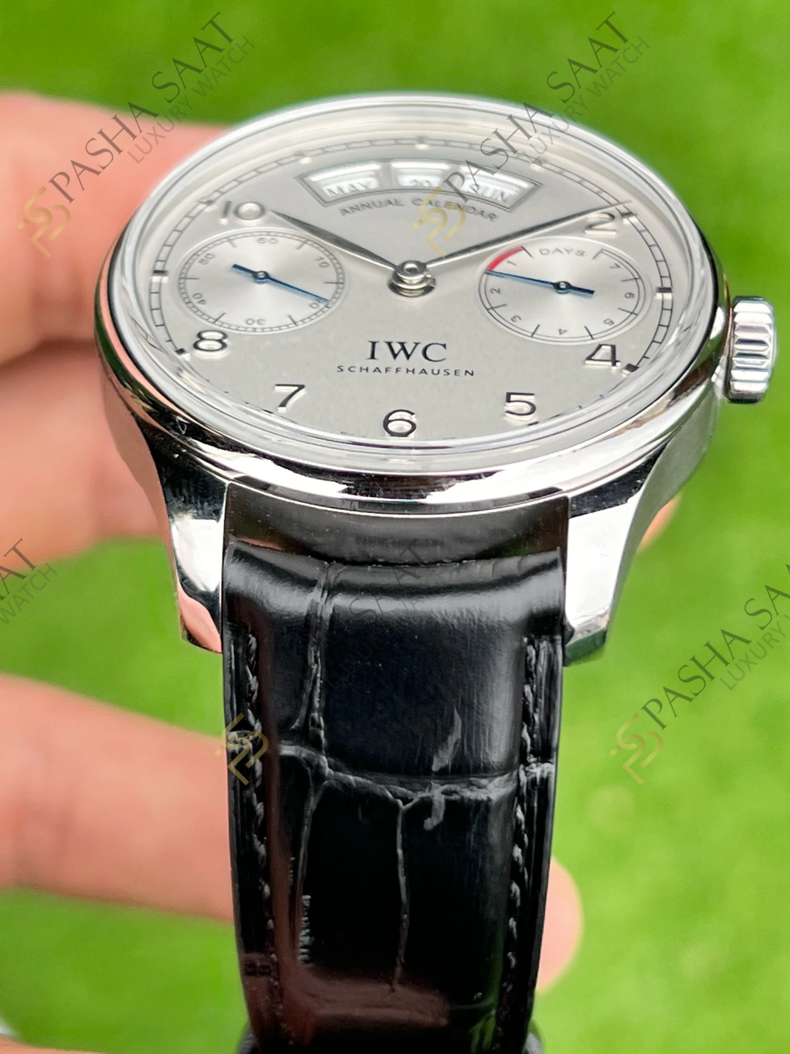 IWC Portugieser Annual Calendar Çelik Kasa Beyaz Kadran Superclone Saat - Görsel 3