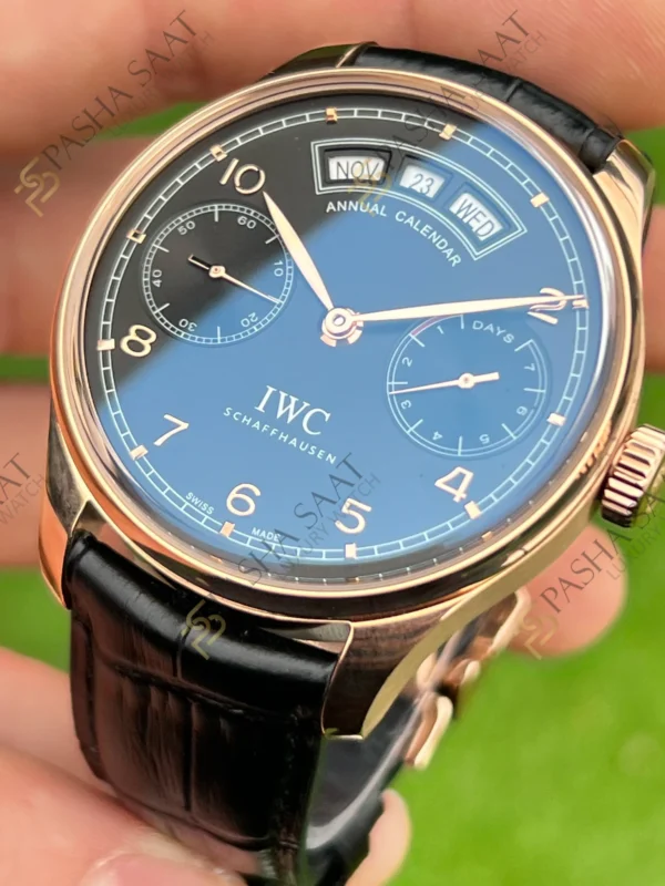 IWC Portugieser Annual Calendar Rose Kasa Siyah Kadran Superclone Saat 2
