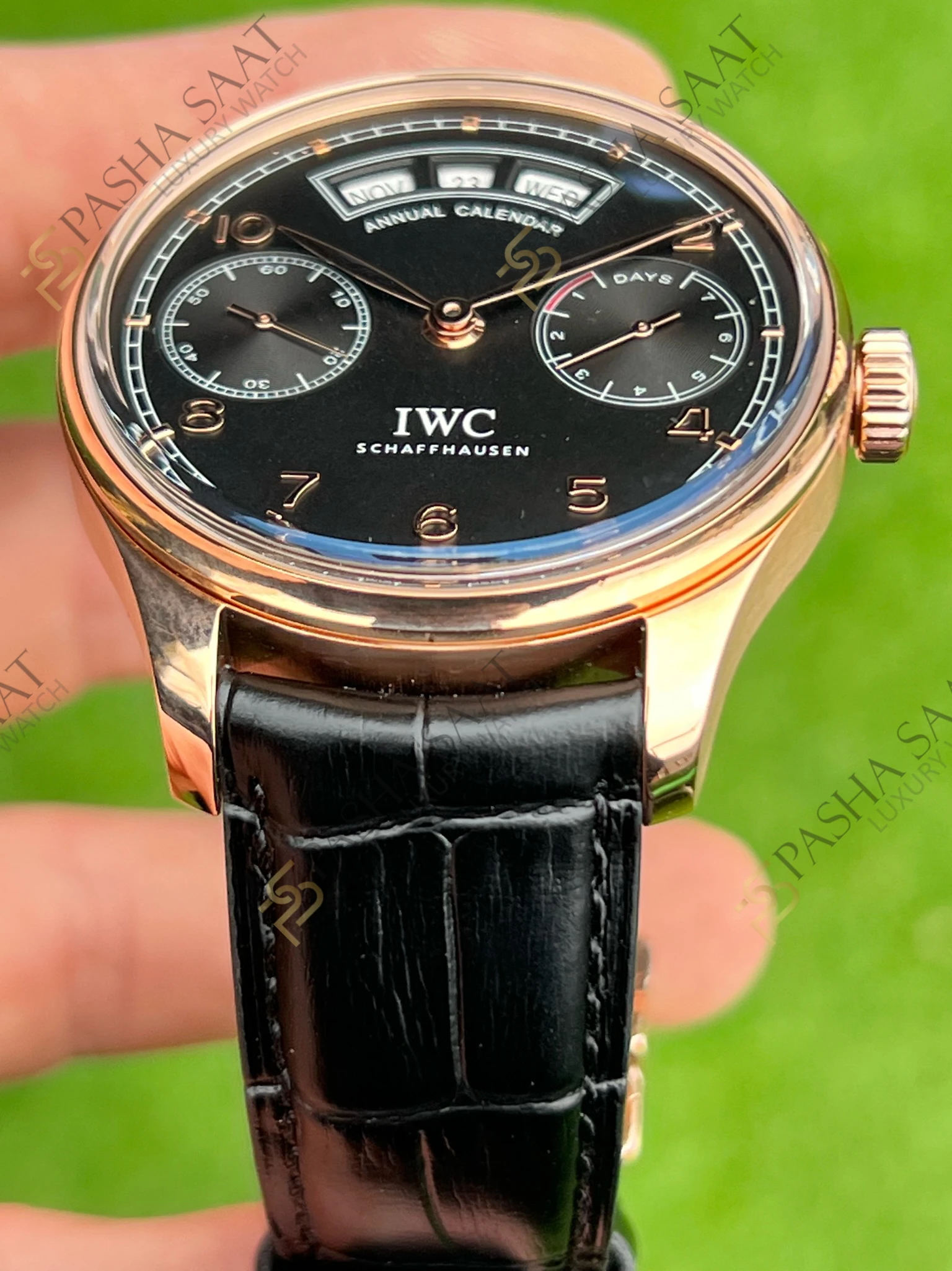 IWC Portugieser Annual Calendar Rose Kasa Siyah Kadran Superclone Saat - Görsel 3