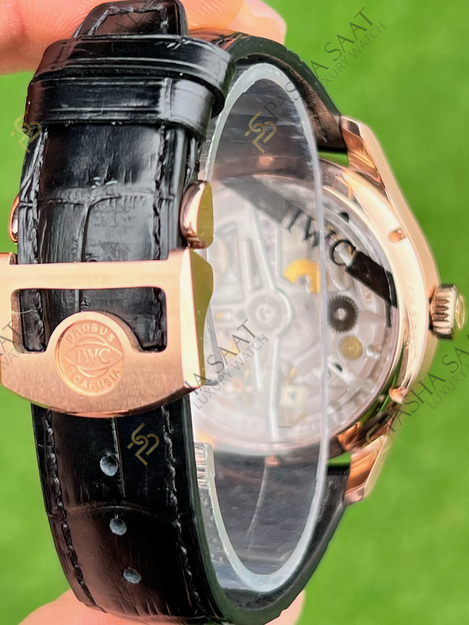 IWC Portugieser Annual Calendar Rose Kasa Siyah Kadran Superclone Saat - Görsel 5
