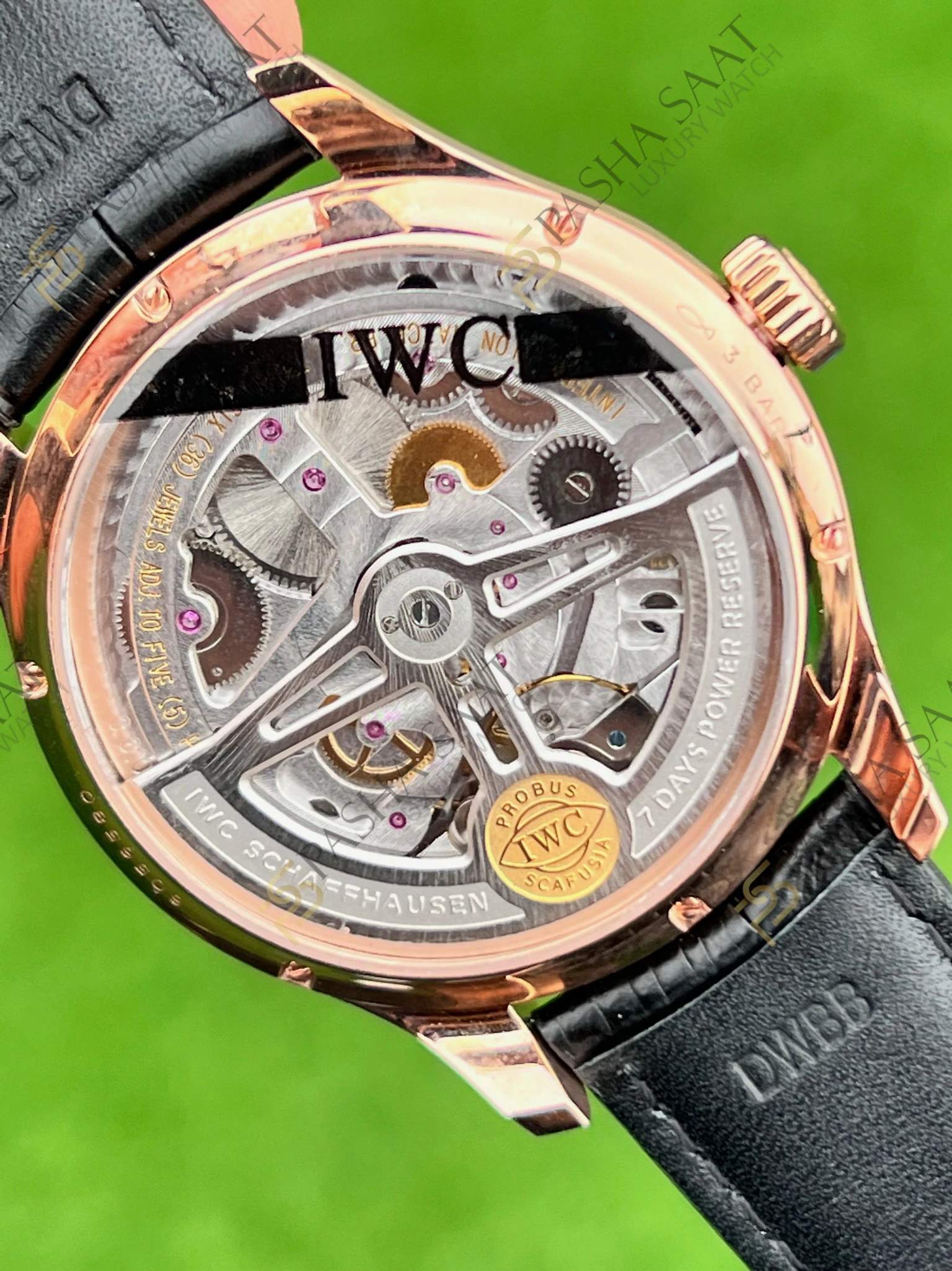 IWC Portugieser Annual Calendar Rose Kasa Siyah Kadran Superclone Saat - Görsel 6