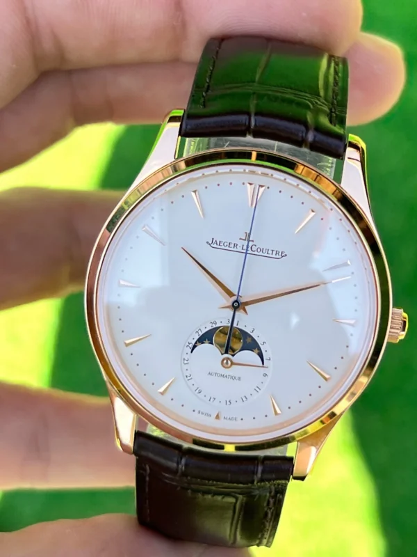 Jaeger-LeCoultre Master Ultra Thin Moon Rose Gold Beyaz Kadran Superclone Saat