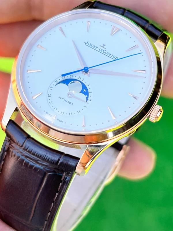 Jaeger LeCoultre Master Ultra Thin Moon Rose Gold Beyaz Kadran Superclone Saat 2
