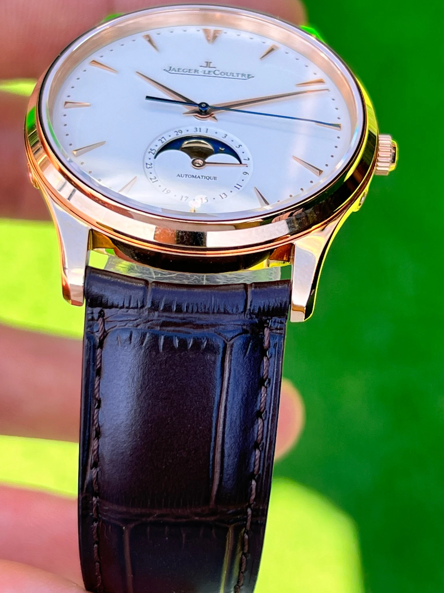 Jaeger-LeCoultre Master Ultra Thin Moon Rose Gold Beyaz Kadran Superclone Saat - Görsel 3