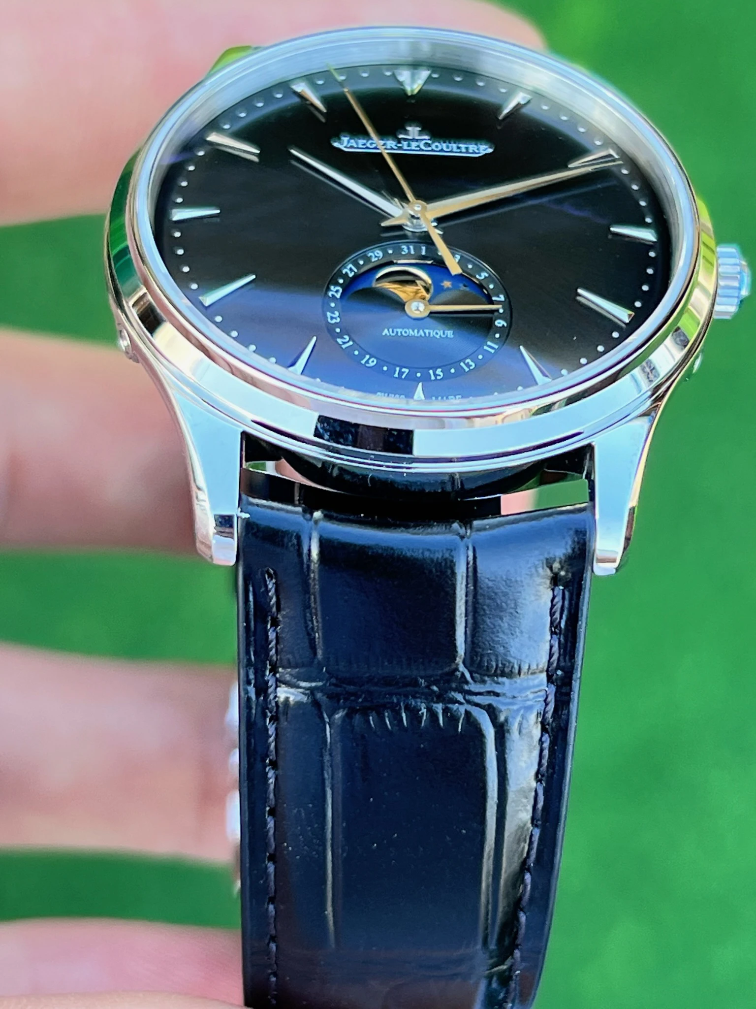 Jaeger-LeCoultre Master Ultra Thin Moon Çelik Kasa Siyah Kadran Eta Saat - Görsel 3