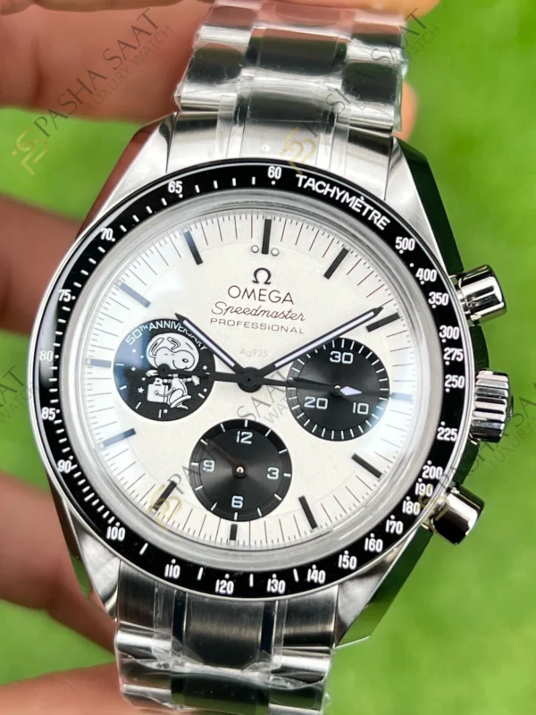 Eta Saat - Pasha Saat Omega Speedmaster 50.Yıl Snoopy Siyah Beyaz Superclone Saat