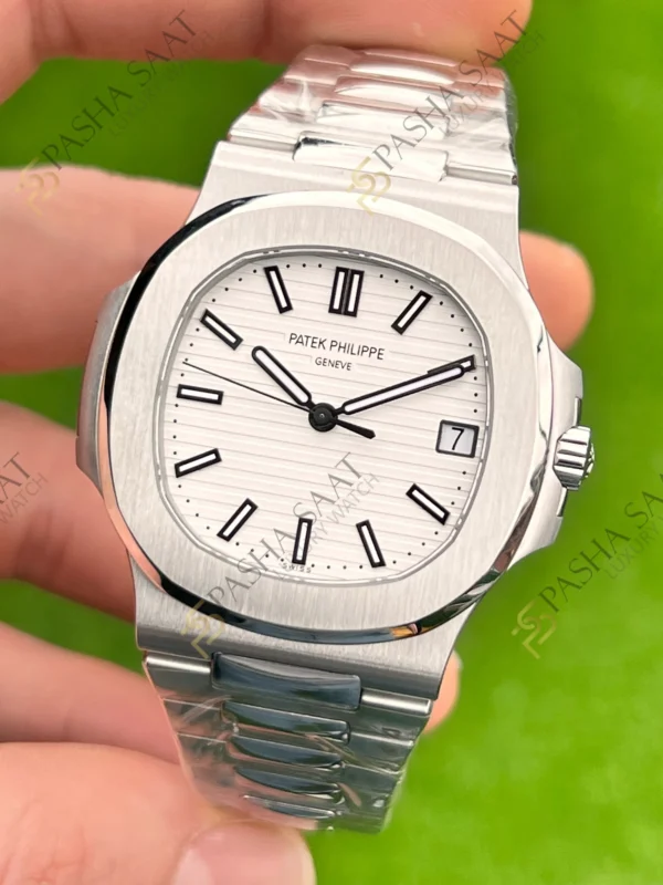 Eta Saat - Pasha Saat Patek Philippe 5711 Nautilus Beyaz Kadran Superclone Saat