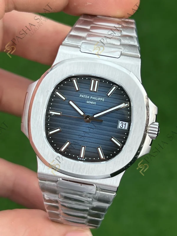 Eta Saat - Pasha Saat Patek Philippe 5711 Nautilus Mavi Kadran Clone Saat