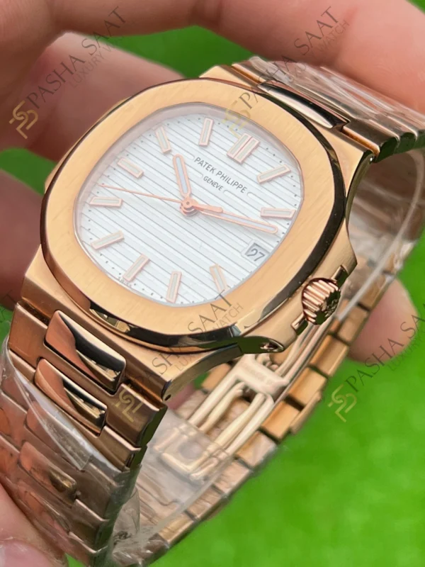Patek Philippe 5711 Nautilus Rose Kasa Beyaz Kadran Superclone Saat 2
