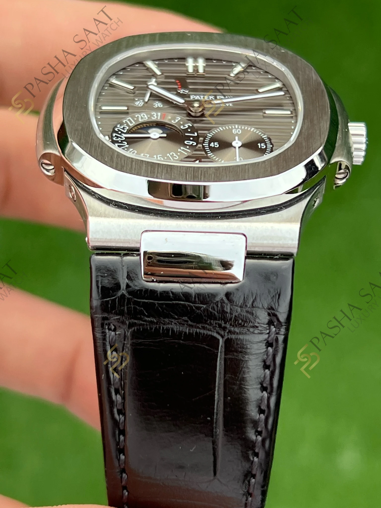 Patek Philippe 5712 Gri Kadran Deri Kordon Superclone Saat Patek Philippe 5712 Gri Kadran Deri Kordon Superclone Saat - Görsel 3