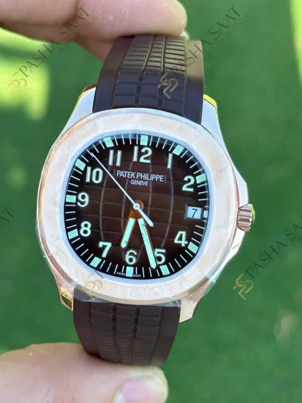 Patek Philippe Aquanaut 5167A Rose Kasa Kahve Kadran 40mm Clone Saat 1
