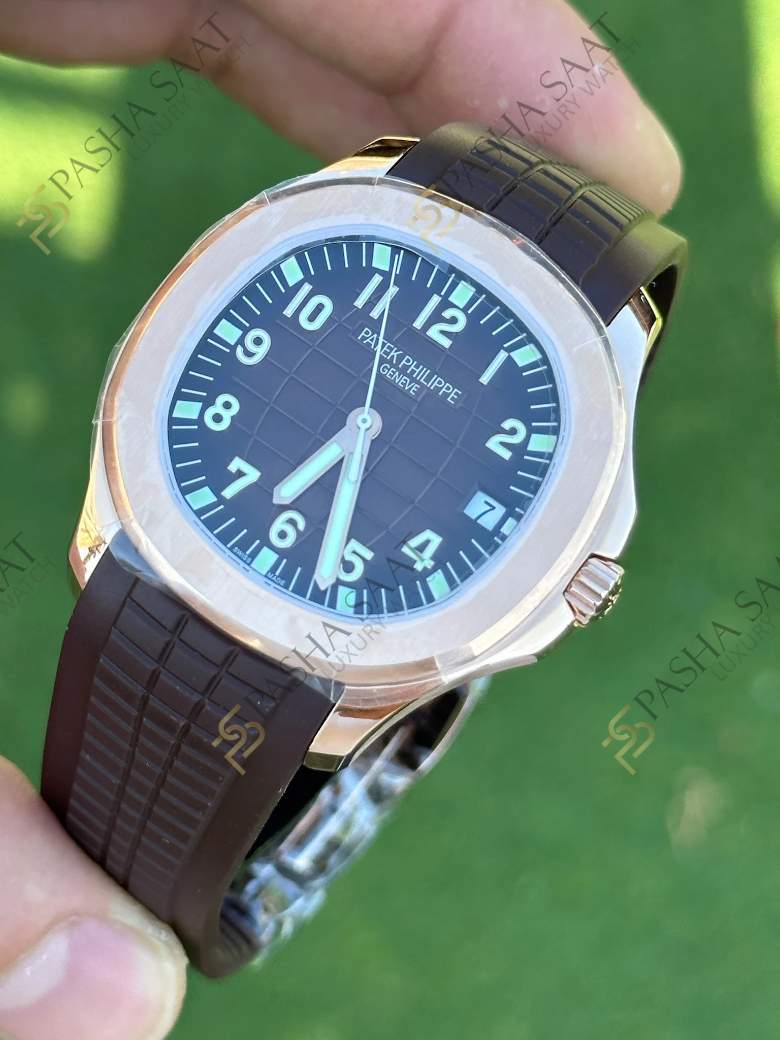 Patek Philippe Aquanaut 5167A Rose Kasa Kahve Kadran 40mm Clone Saat Patek Philippe Aquanaut 5167A Rose Kasa Kahve Kadran 40mm Clone Saat - Görsel 2