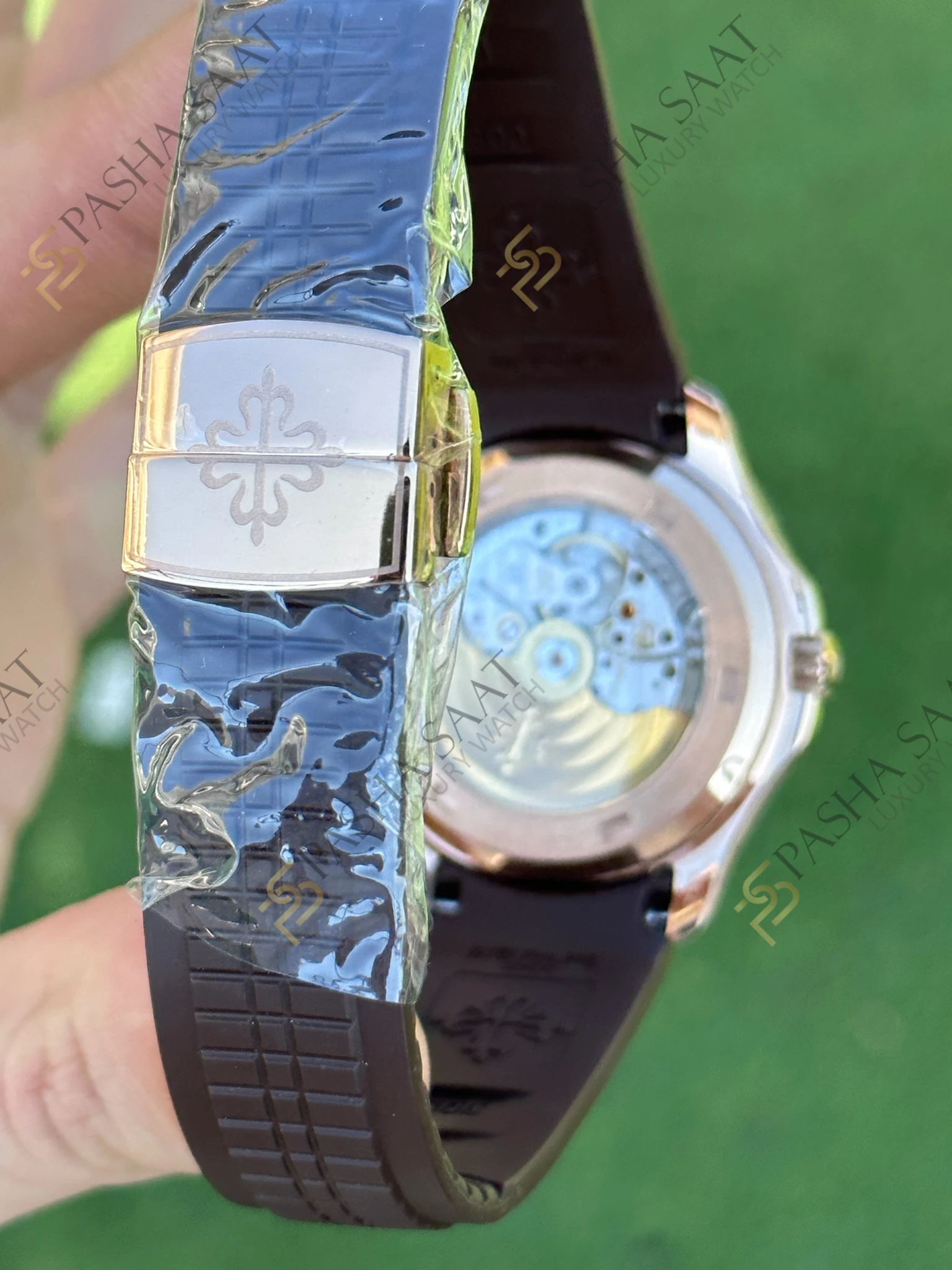Patek Philippe Aquanaut 5167A Rose Kasa Kahve Kadran 40mm Clone Saat Patek Philippe Aquanaut 5167A Rose Kasa Kahve Kadran 40mm Clone Saat - Görsel 4