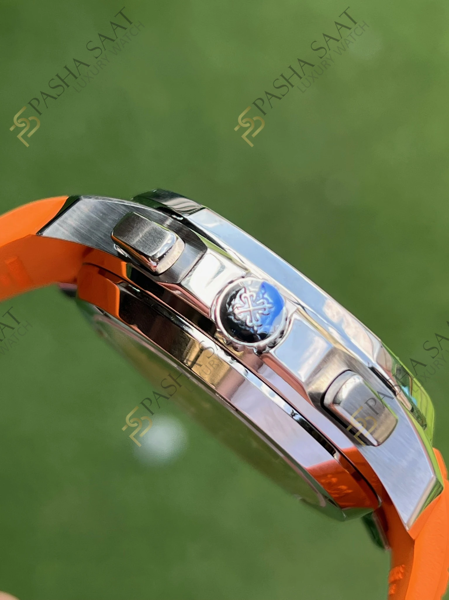 Patek Philippe Aquanaut Chronograph Turuncu Kordon Superclone Saat Patek Philippe Aquanaut Chronograph Turuncu Kordon Superclone Saat - Görsel 3