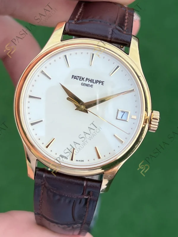 Eta Saat - Pasha Saat Patek Philippe Calatrava 5227J-001 Sarı Altın Rengi Kasa Superclone Saat