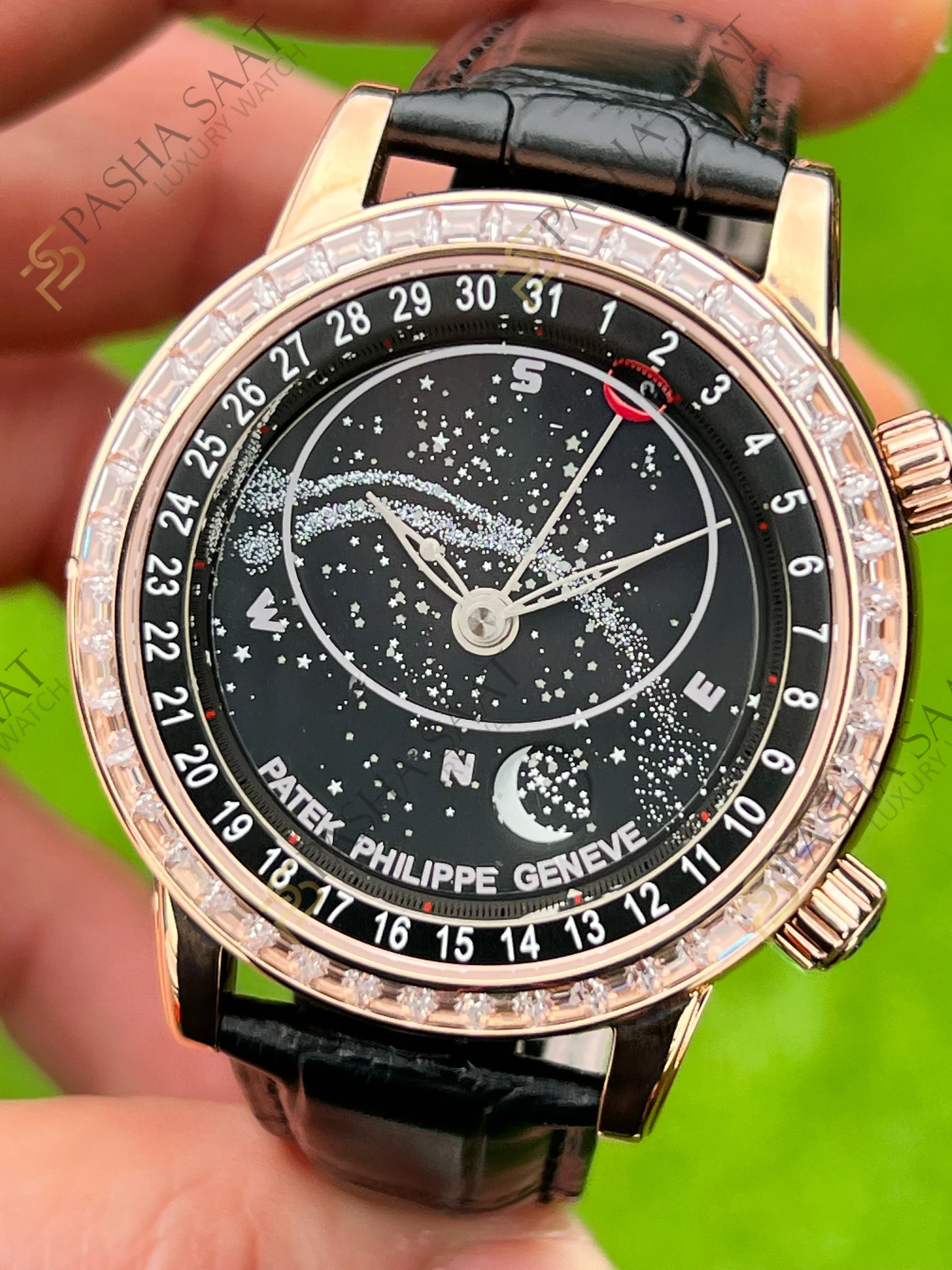 Patek Philippe Celestial Grand Complications Rose Kasa Baget Taşlı Superclone Saat