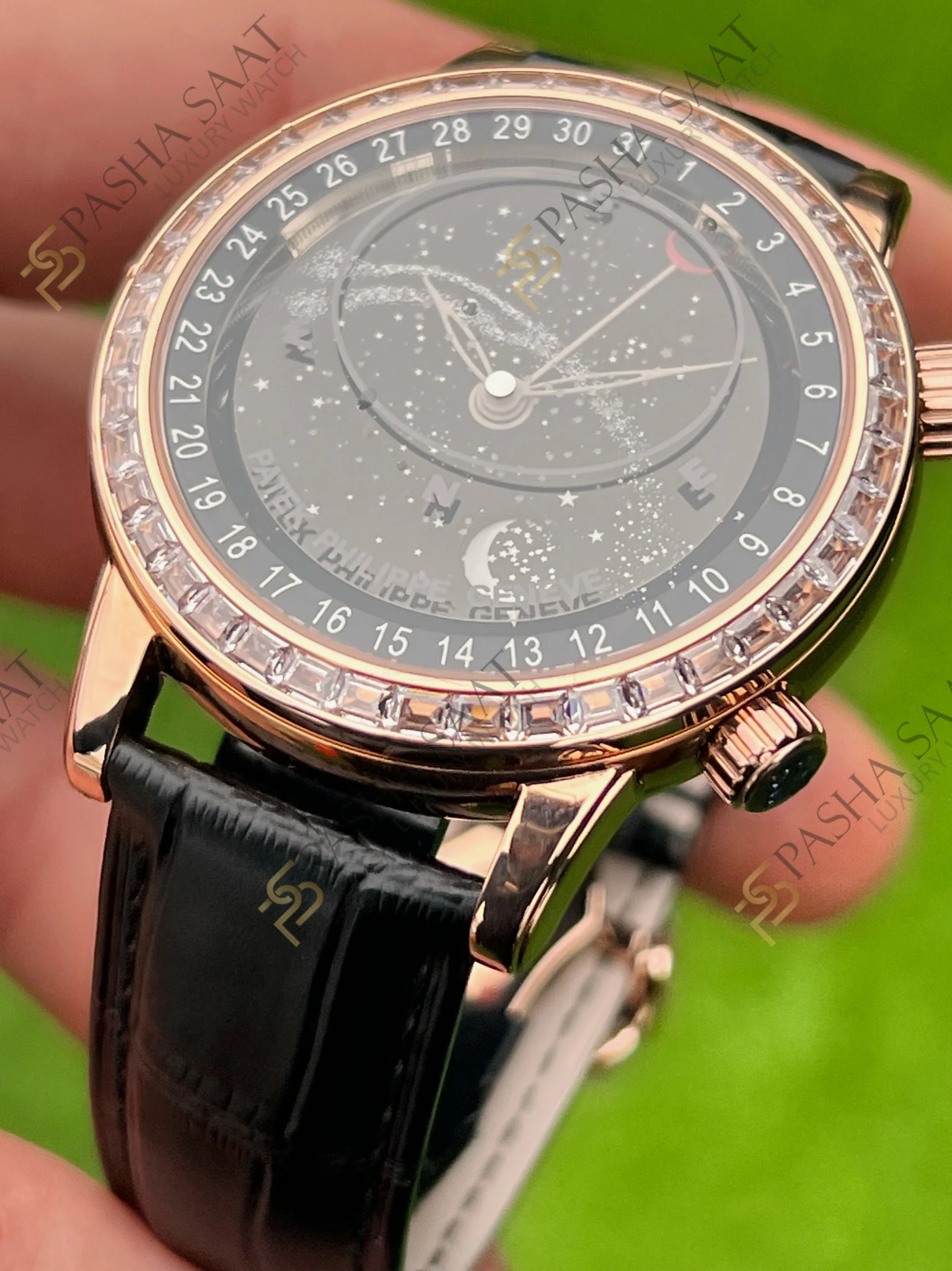 Patek Philippe Celestial Grand Complications Rose Kasa Baget Taşlı Superclone Saat - Görsel 2