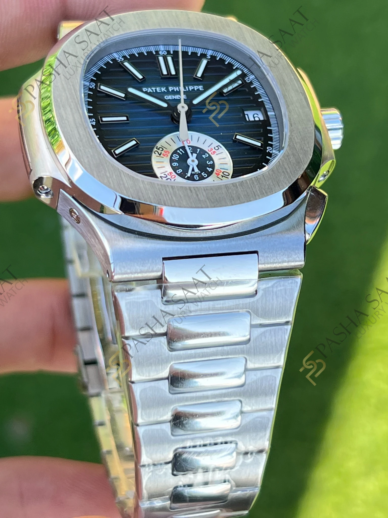 Patek Philippe Nautilus Chronograph Mavi Kadran 5980 1A-001 Eta Saat Patek Philippe Nautilus Chronograph Mavi Kadran 5980 1A-001 Eta Saat - Görsel 3
