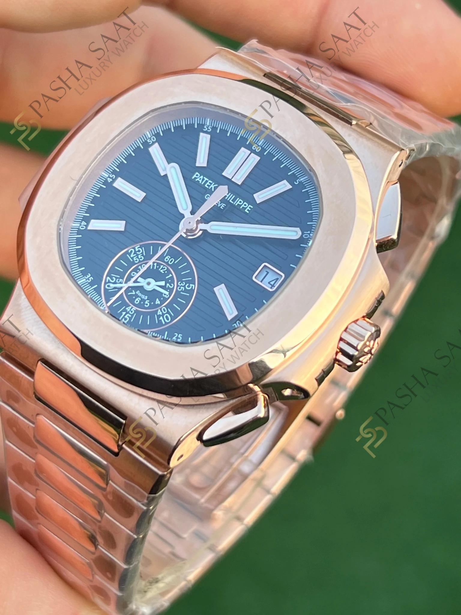 Patek Philippe Nautilus Chronograph Rose Kasa Siyah Kadran 5980 1R-001 Eta Saat Patek Philippe Nautilus Chronograph Rose Kasa Siyah Kadran 5980 1R-001 Eta Saat - Görsel 2